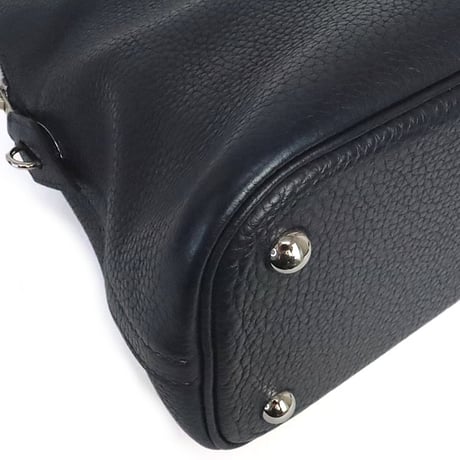HERMES Bolide 31 Handbag Courchevel Leather Bleu Nuit #20429