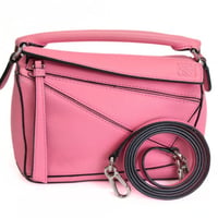 LOEWE Mini Puzzle Bag Leather Pink #75694