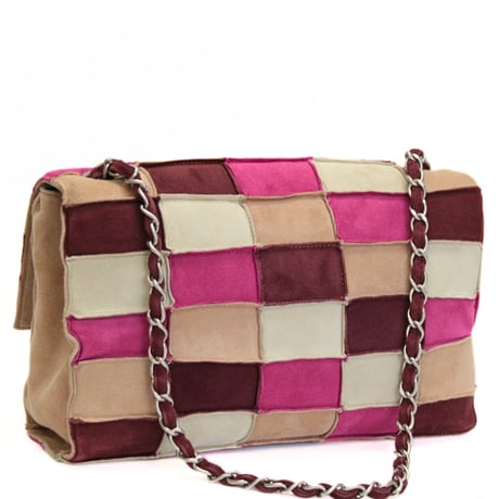 CHANEL 2.55 Reissue Patchwork Flap Bag Suede Multicolor #76359