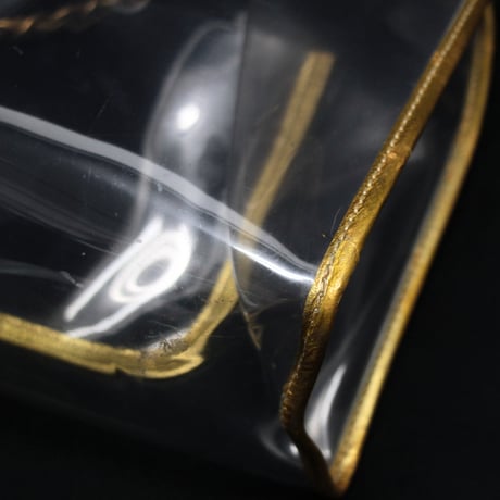 CHANEL Shopper Tote Bag Vinyl Gold #75535