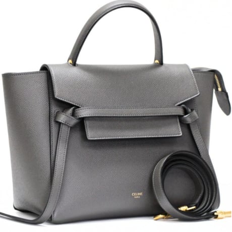 CELINE Micro Belt Bag Leather Gray #75623