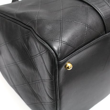 CHANEL Duffle Bag Diamond Stitched Calfskin Black #76713