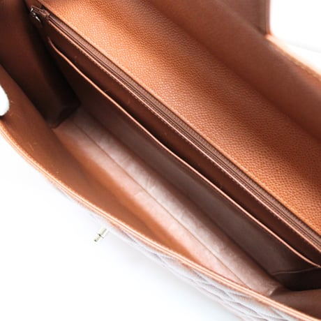 CHANEL Flap Briefcase Quilted Caviar Brown #75570