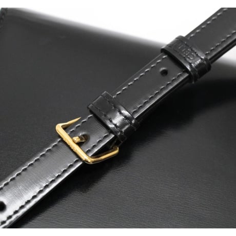 CELINE Teen Triomphe Shoulder Bag Calf Leather Black #20275