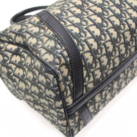 Christian Dior Boston Bag Oblique Canvas Navy #76158