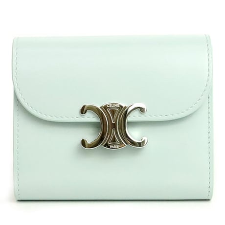 CELINE Triomphe Wallet Calfskin Light Blue #19667
