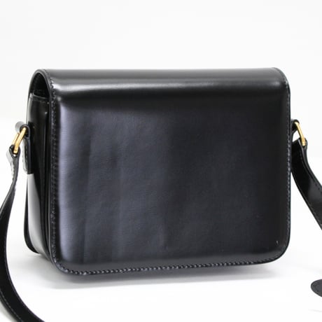 CELINE Teen Triomphe Shoulder Bag Calf Leather Black #76216