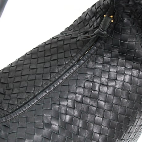 BOTTEGA VENETA Hobo Bag Intrecciato Leather Black #76645