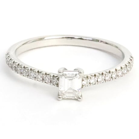 TIFFANY＆Co. Novo Emerald-cut Engagement Ring Diamond Platinum #19391