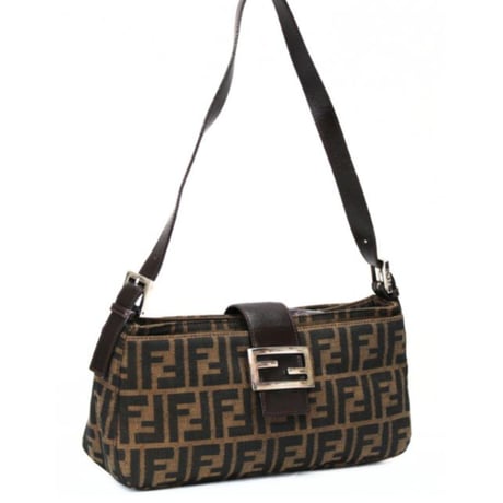 FENDI Shoulder Bag Zucca Canvas Brown ＃75717