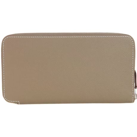 HERMES Azap Long Silk'In Wallet Epsom Leather Étoupe #20349
