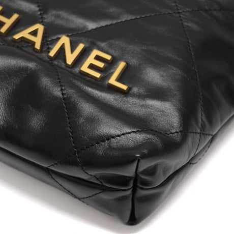 CHANEL Chanel 22 Mini Handbag Shiny Calfskin Black #76797