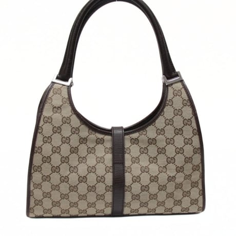GUCCI Medium Jackie Bardot Hobo Bag GG Canvas Leather Beige #75327