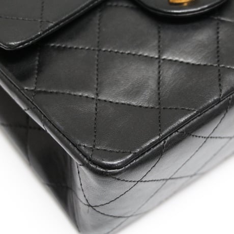 CHANEL Mini Square Flap Bag Quilted Lambskin Black #75615