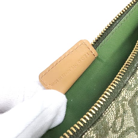 Christian Dior Small Saddle Pouch Oblique Canvas Green #20042