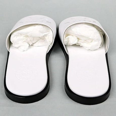 Chrome Hearts Brand-New SLIDE CH Plus Patch Leather Sandals White #103764