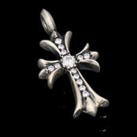 Chrome Hearts Tiny Fat Cross Pave Diamond Charm #30824