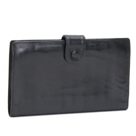 CHANEL CC Logo Bifold Wallet Lambskin Black #76331