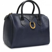 Christian Dior Boston Bag Trotter Canvas Navy #76051