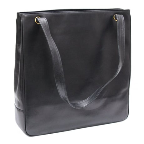 CHANEL CC Studded Large Tote Bag Leather Black #75705