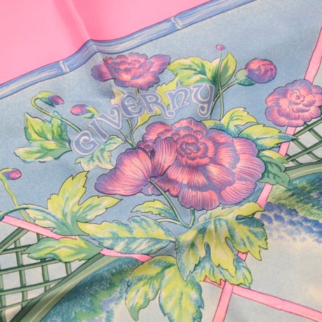 HERMES Carre 90 Silk 100% Scarf Stole "GIVERNY" #76513
