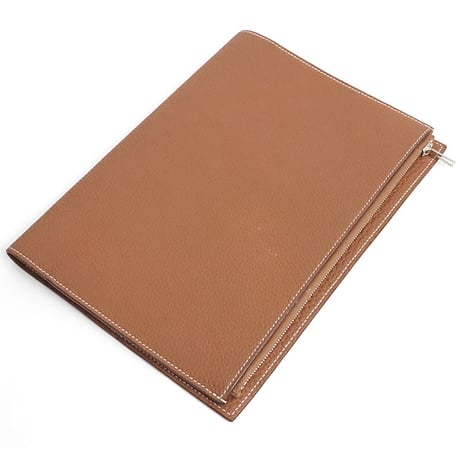HERMES EA Zip Notebook Cover Togo Leather Gold ＃19519