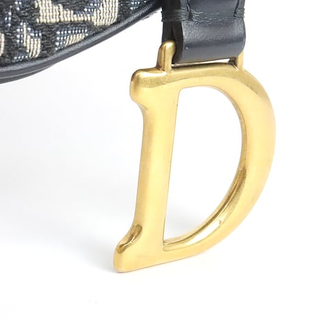 Christian Dior Small Saddle Bag Dior Oblique Canvas Navy ＃19840