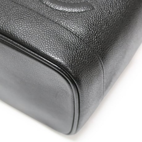 CHANEL CC Logo Vanity Bag Caviar Black #76196