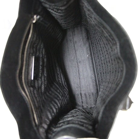 PRADA Triangle-Logo Tote Bag Leather Black #75788