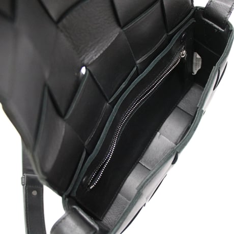 BOTTEGA VENETA Cassette Shoulder Bag Maxi Intrecciato Leather Black #76702