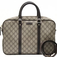 GUCCI Briefcase Supreme GG Canvas Brown #76148