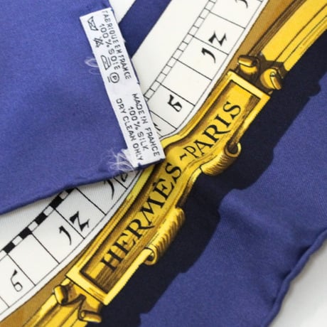 HERMES Carre 90 Silk 100% Scarf Stole "DIES ET HORE" #76432