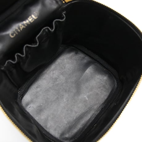 CHANEL CC Logo Vanity Bag Caviar Black #76196