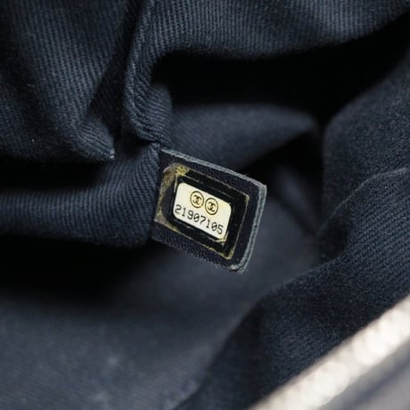CHANEL Medium Deauville Bowling Bag Denim Canvas Navy #76197