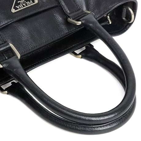 PRADA Tote Bag Leather Black #20046