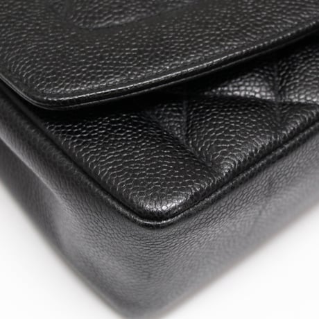 CHANEL Diana 25 Medium Flap Bag Quilted Caviar Black ＃75296