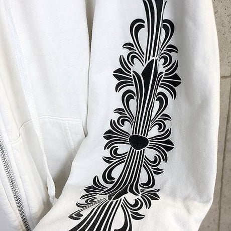 Chrome Hearts Horseshoe Floral Cross Sleeve Zip Up Hoodie #103729
