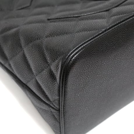 CHANEL Medallion Tote Bag Quilted Caviar Black #76800