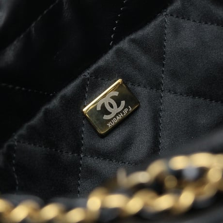 CHANEL Chanel 22 Mini Handbag Shiny Calfskin Black #76797