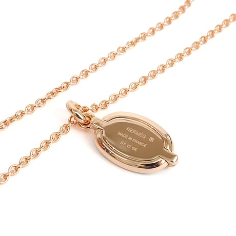 HERMES Mini Maillon PM Necklace Rose Gold-toned #19703