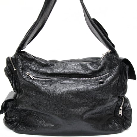 BALENCIAGA Large Superbusy Sling Bag Leather Black #76780