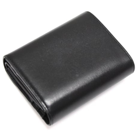 CELINE Small Triomphe Flap Wallet Calfskin Black #75696