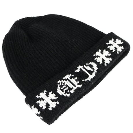 CHROME HEARTS Beanie Big Daddy Cashmere Black #103748