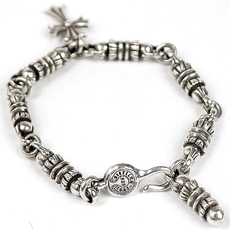 Chrome Hearts Barrel Link Tiny CH Cross 7 Links Bracelet #31782