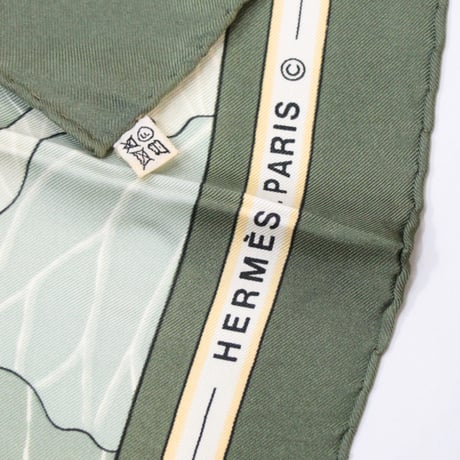 HERMES Carre 90 Silk 100% Scarf Stole "FLEURS DE LOTUS" #76754