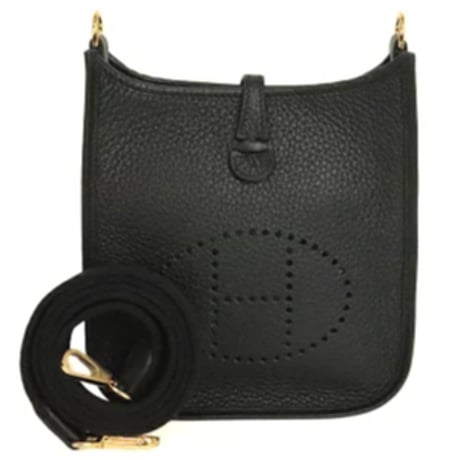 HERMES Evelyne TPM Shoulder Bag Taurillon Clemence Leather Black ＃20213