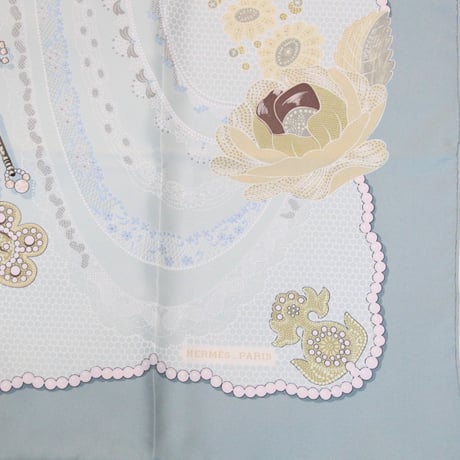 HERMES Carre 90 Silk 100% Scarf Stole "Doigts de Fee" #76545