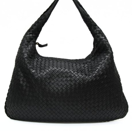 BOTTEGA VENETA Hobo Bag Intrecciato Leather Black #76645
