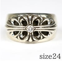 Chrome Hearts Floral Cross Ring 1P Diamond #103859