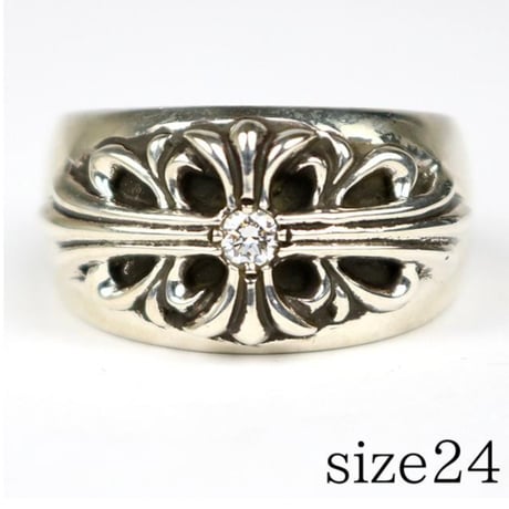 Chrome Hearts Floral Cross Ring 1P Diamond #103859